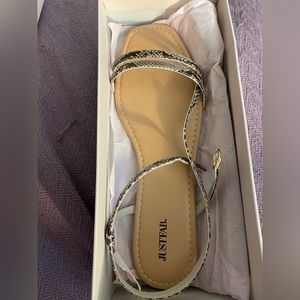 Flat sandals by JustFab.  Size 11.  Never worn